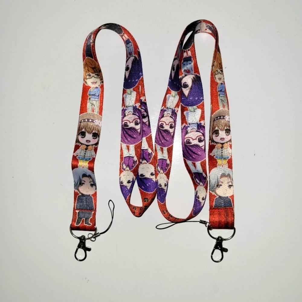G2. Best Japanese Anime Tokyo Ghoul Characters Red Lanyard and metal clip (2pcs)